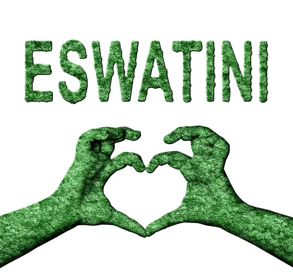 Eswatini Yeşil Kalp Eller ve Doğa Biçiminde Ülke Adı