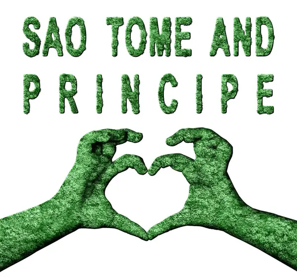 Sao Tome ve Principe Yeşil Kalp Eller ve Doğa Stili Taşra Adı