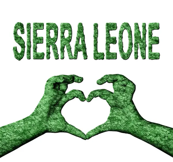 Sierra Leone Yeşil Yürekli Eller ve Doğa Biçimli Ülke Adı