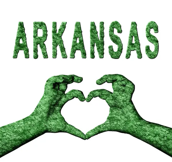 Arkansas Yeşil Kalp Eller ve Doğa Biçimli Ülke Adı