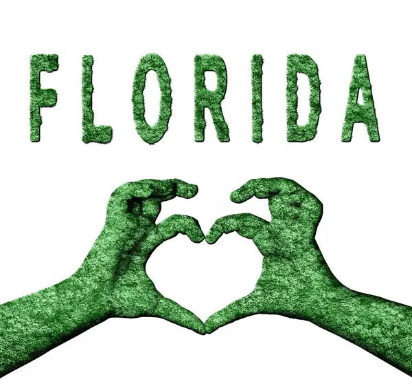 Florida Yeşil Yürek Eller ve Doğa Biçimli Ülke Adı