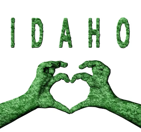 Idaho Yeşil Kalp Eller ve Doğa Biçimli Ülke Adı