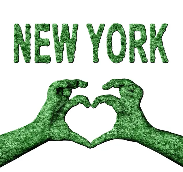 New York Yeşil Yürek Eller ve Doğa Tarzında Ülke Adı