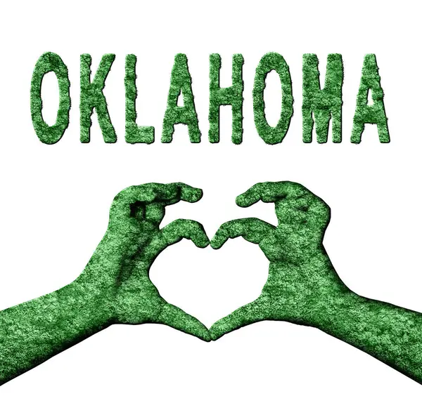 Oklahoma Yeşil Kalp Elleri ve Doğa Biçimli Ülke Adı