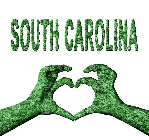 Güney Carolina Yeşil Kalp Eller ve Doğa Tarzında Ülke Adı