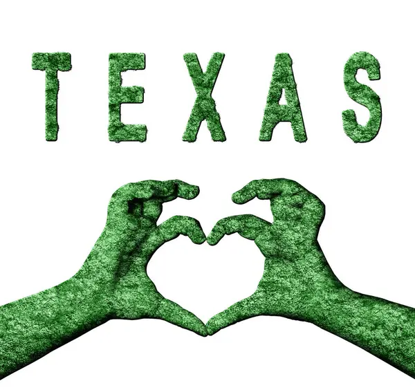 Teksas Yeşil Yürek Eller ve Doğa Tarzında Ülke Adı