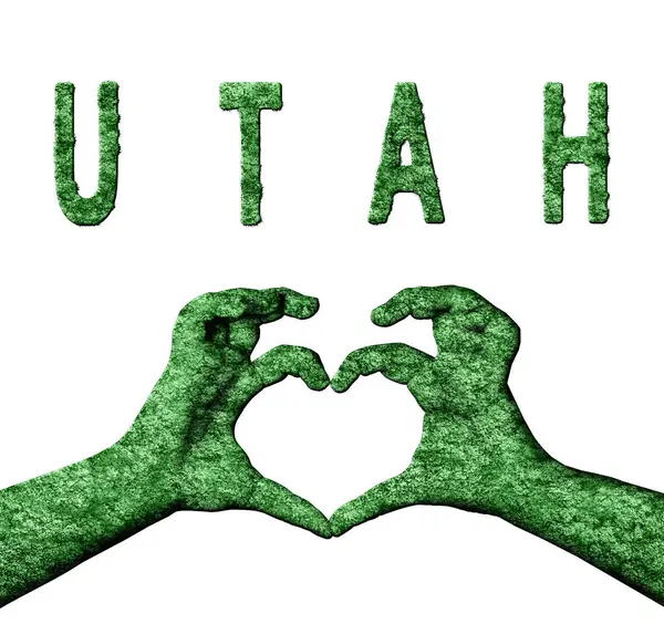 Utah Yeşil Yürek Eller ve Doğa Biçiminde Ülke Adı