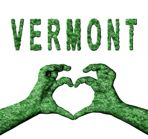 Vermont Yeşil Kalp Eller ve Doğa Biçiminde Ülke Adı