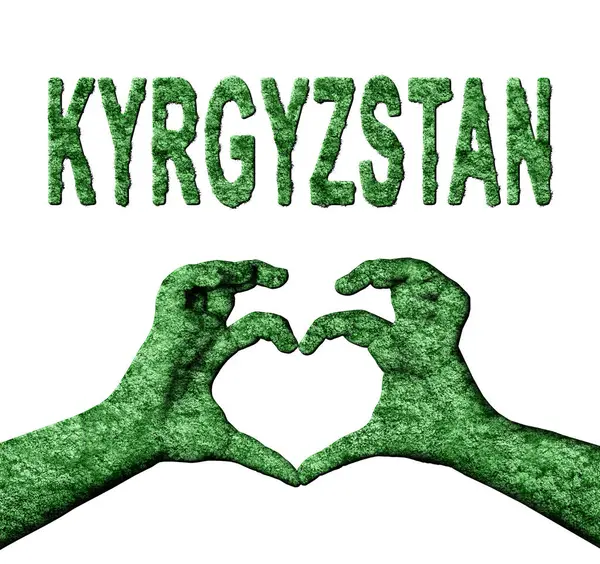Kırgızistan Yeşil Kalp Elleri ve Doğa Biçimli Ülke Adı