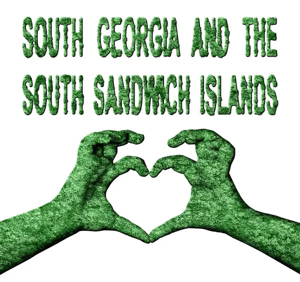 Güney Georgia ve Güney Sandviç Adaları Yeşil Kalp ve Doğa Tarzı Ülke Adı