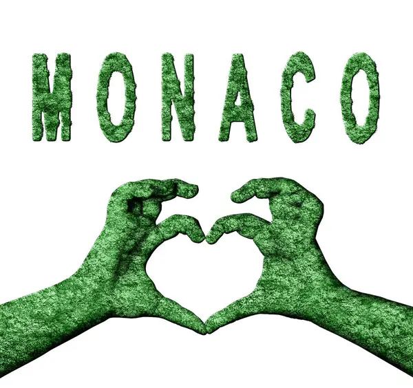 Monaco Yeşil Kalp Eller ve Doğa Biçiminde Ülke Adı