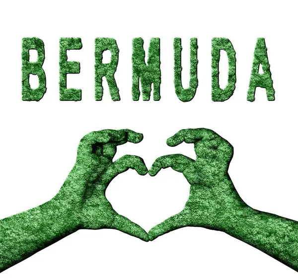 Bermuda Yeşil Yürek Eller ve Doğa Biçimli Ülke Adı