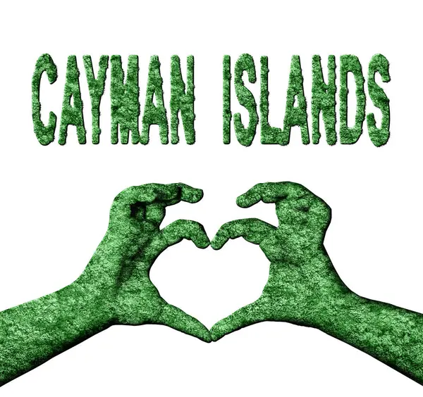 Cayman Adaları Yeşil Yürekli Eller ve Doğa Biçimli Ülke Adı