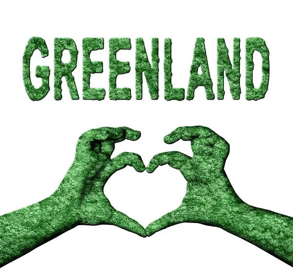 Grönland Yeşil Yürek Eller ve Doğa Tarzında Ülke Adı