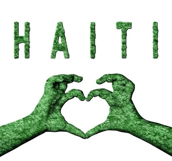 Haiti Yeşil Kalp Eller ve Doğa Stili Ülke Adı
