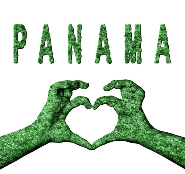 Panama Yeşil Kalp Eller ve Doğa Biçiminde Ülke Adı