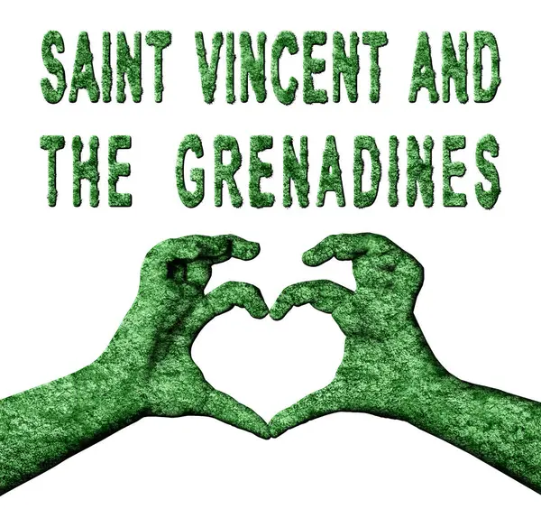 Saint Vincent ve Grenadines Yeşil Kalp Eller ve Doğa Stili Taşra Adı