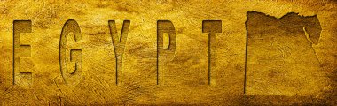 Mısır Grunge Altın Dokusu Haritası ve Metni