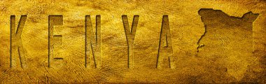 Kenya Grunge Altın Dokusu Haritası ve Metni
