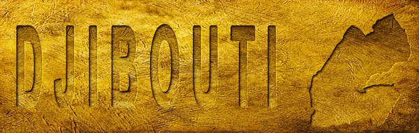 Djibouti Grunge Altın Doku Haritası ve Metni