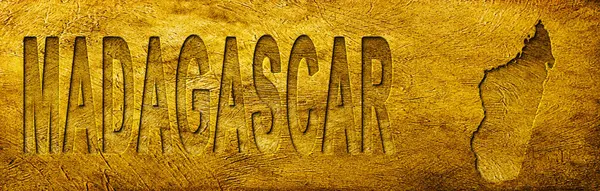 Madagaskar Grunge Altın Dokusu Haritası ve Metni