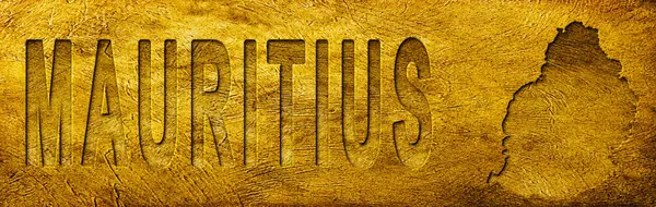 Mauritius Grunge Altın Doku Haritası ve Metni