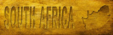 Güney Afrika Grunge Altın Doku Haritası ve Metni