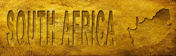 Güney Afrika Grunge Altın Doku Haritası ve Metni
