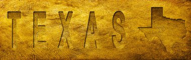 Teksas Grunge Altın Doku Haritası ve Metni