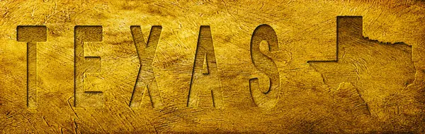 Teksas Grunge Altın Doku Haritası ve Metni