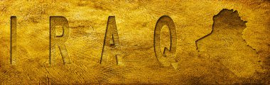 Irak Grunge Altın Dokusu Haritası ve Metni