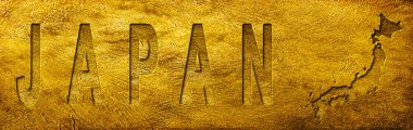 Japon Grunge Altın Dokusu Haritası ve Metni