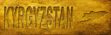 Kırgızistan Grunge Altın Doku Haritası ve Metni