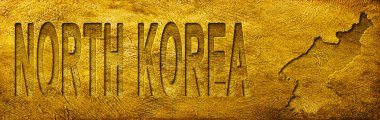 Kuzey Kore Grunge Altın Dokusu Haritası ve Metni
