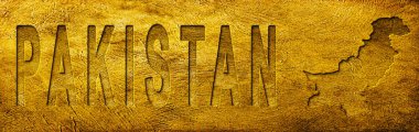 Pakistan Grunge Altın Dokusu Haritası ve Metni