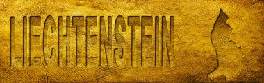 Lihtenştayn Grunge Altın Dokusu Haritası ve Metni