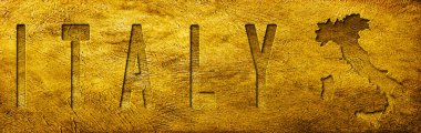 İtalya Grunge Altın Dokusu Haritası ve Metni