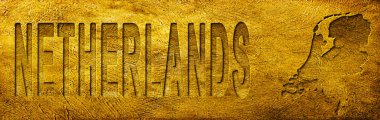 Hollanda Grunge Altın Doku Haritası ve Metni