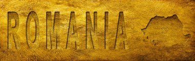 Romanya Grunge Altın Dokusu Haritası ve Metni