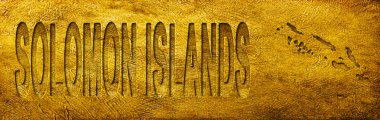 Solomon Adaları Grunge Altın Doku Haritası ve Metni