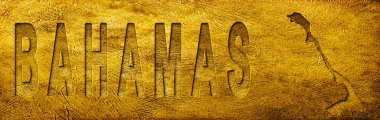 Bahamalar Grunge Altın Dokusu Haritası ve Metni