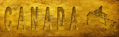 Kanada Grunge Altın Dokusu Haritası ve Metni