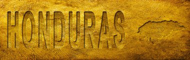Grunge Altın Doku Üzerine Honduras Haritası ve Metni