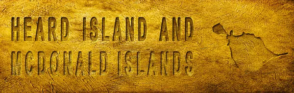 Heard Adası ve McDonald Adaları Grunge Altın Doku Haritası ve Metni