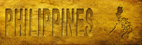 Filipinler Grunge Altın Dokusu Haritası ve Metni