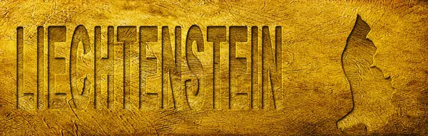 Lihtenştayn Grunge Altın Dokusu Haritası ve Metni