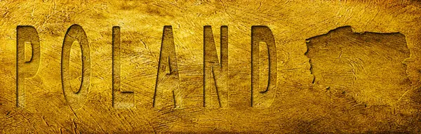 Polonya Grunge Altın Dokusu Haritası ve Metni