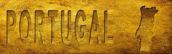 Portekiz Grunge Altın Dokusu Haritası ve Metni