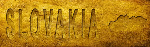 Slovakya Grunge Altın Dokusu Haritası ve Metni