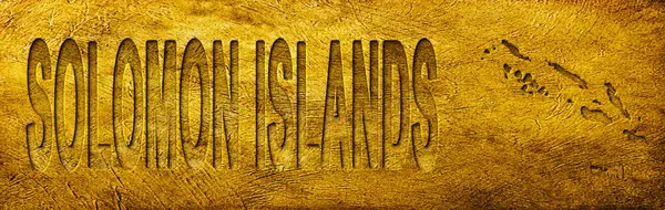 Solomon Adaları Grunge Altın Doku Haritası ve Metni